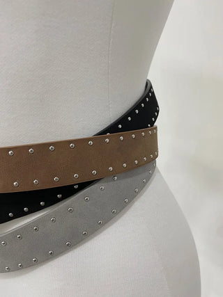 Suede studded belt