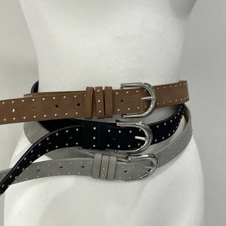 Suede studded belt