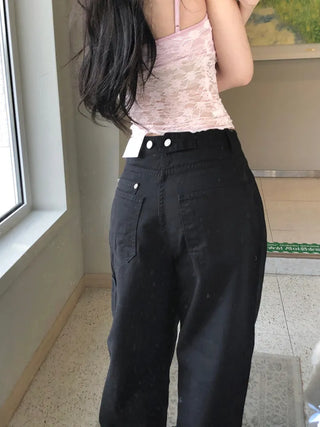 Button pocket wide pants