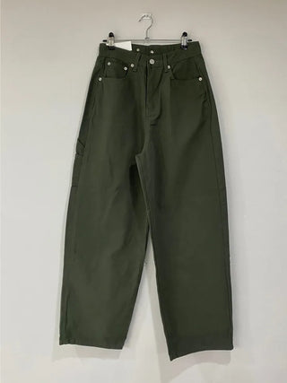 Button pocket wide pants