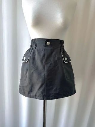 Line color block cargo skirt