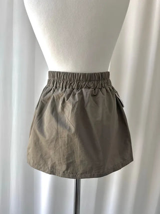Line color block cargo skirt
