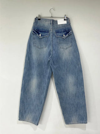 Pocket wide denim pants