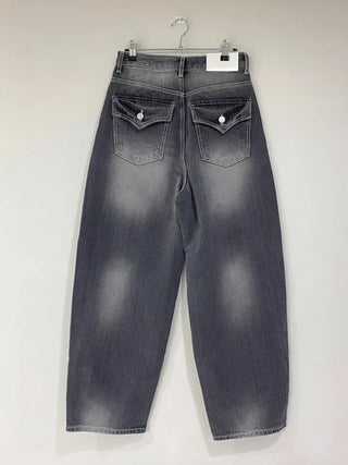 Pocket wide denim pants