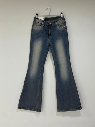 Pocket Washed Bootcut Denim Pants
