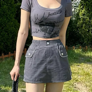 Peak printing crop unisex tee