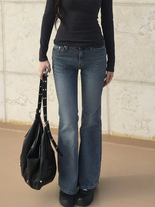 Ribbon Pocket Bootcut Denim Pants