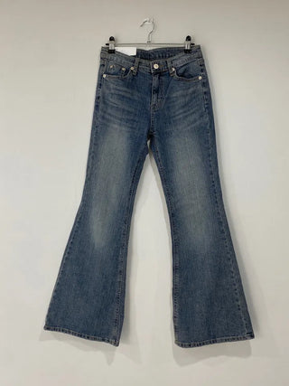 Ribbon Pocket Bootcut Denim Pants