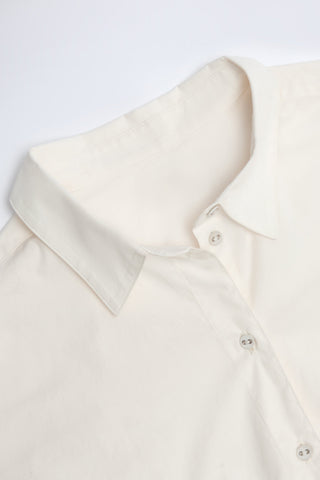 Oversized Cotton-Poplin Shirt in White