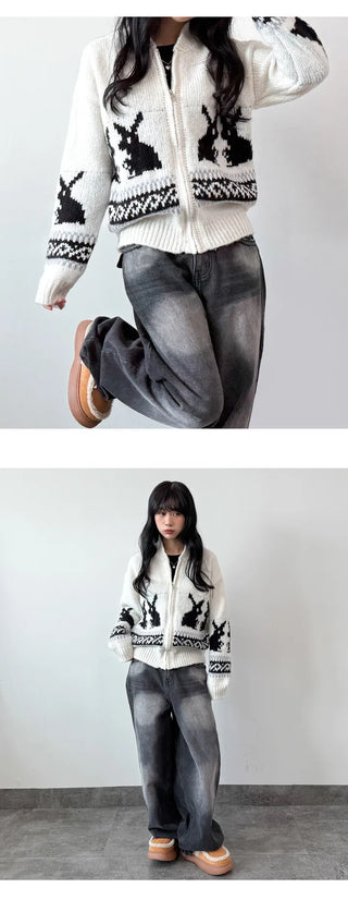 Knit Zip Cardigan
