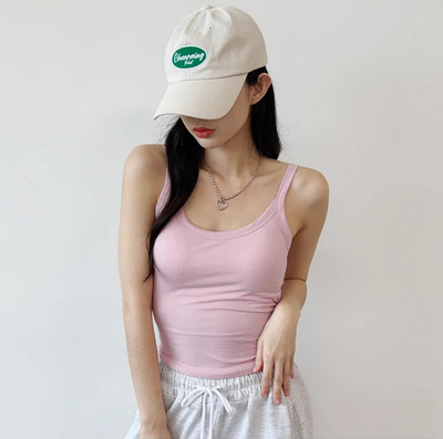 Ribbed Sleeveless Bra Top