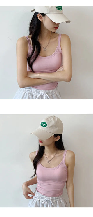 Ribbed Sleeveless Bra Top