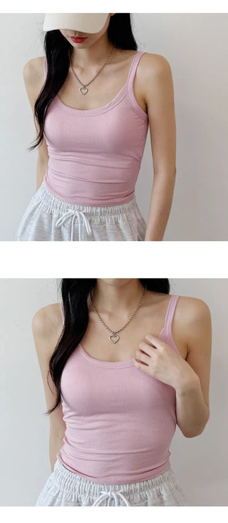 Ribbed Sleeveless Bra Top