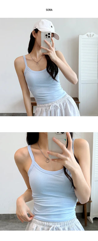 Ribbed Sleeveless Bra Top