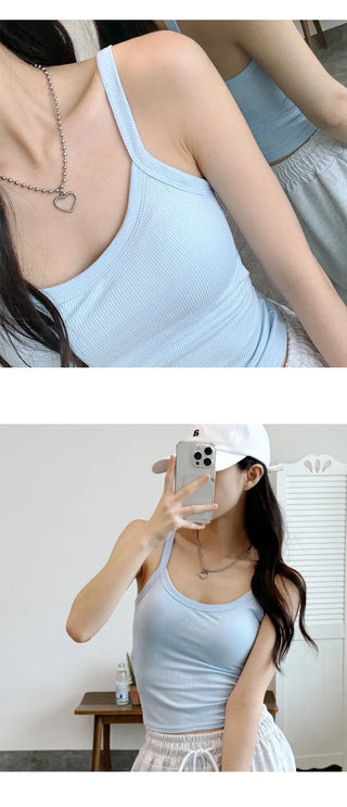 Ribbed Sleeveless Bra Top