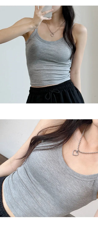 Ribbed Sleeveless Bra Top