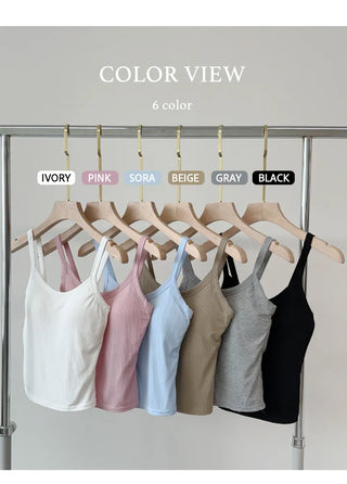 Ribbed Sleeveless Bra Top