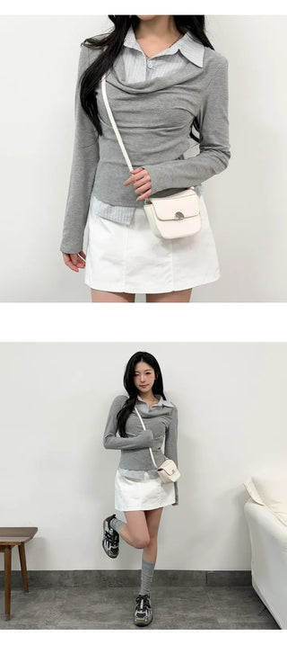 Shirred Shirt Tee