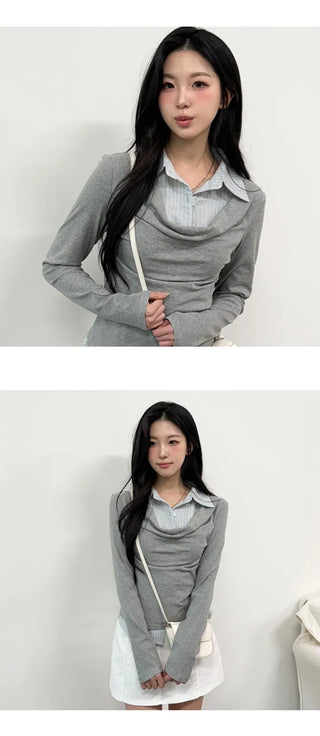 Shirred Shirt Tee