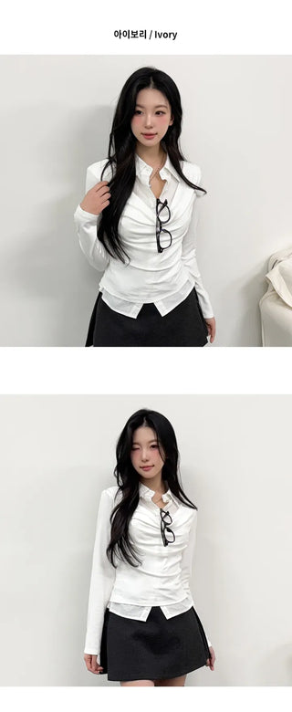 Shirred Shirt Tee