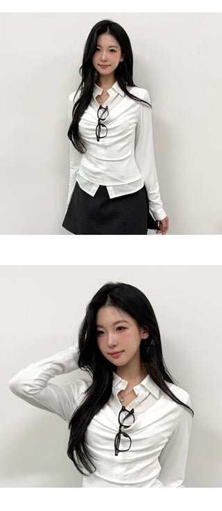 Shirred Shirt Tee