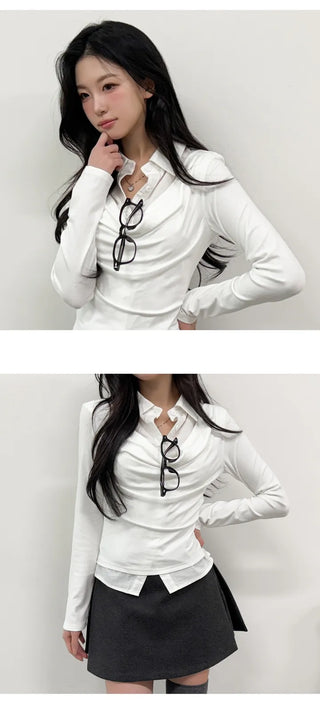 Shirred Shirt Tee