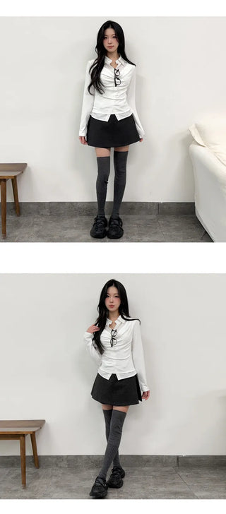 Shirred Shirt Tee
