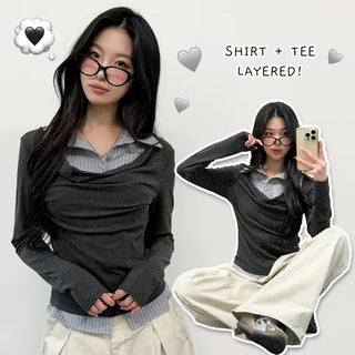 Shirred Shirt Tee