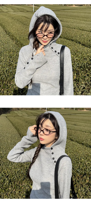 Slim Knit Hoodie