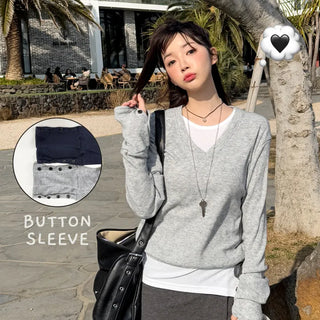 V Neck Knit Top