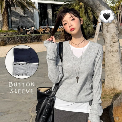 V Neck Knit Top