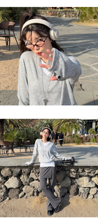 V Neck Knit Top