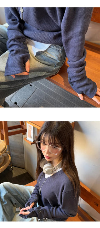 V Neck Knit Top
