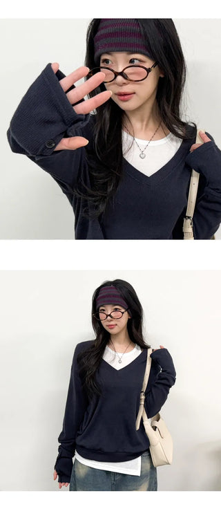 V Neck Knit Top