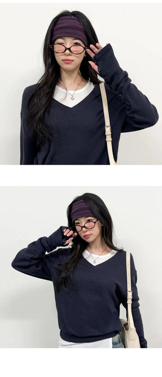 V Neck Knit Top