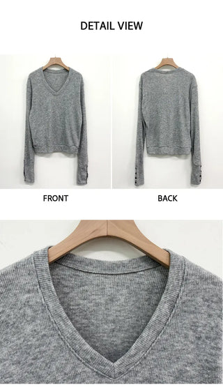 V Neck Knit Top