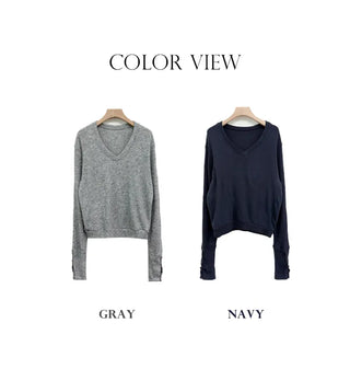 V Neck Knit Top