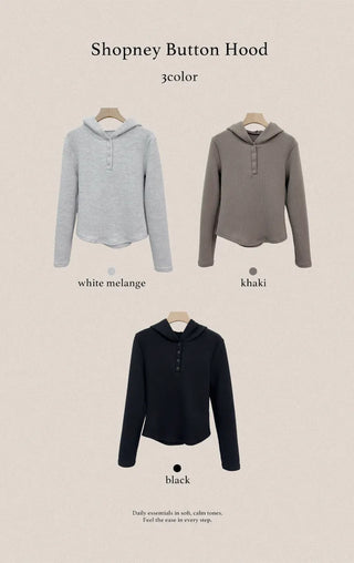Button Knit Hoodie
