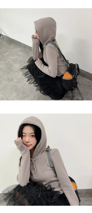 Button Knit Hoodie