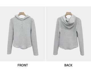 Button Knit Hoodie