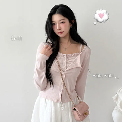 Sleeveless Cardigan Set