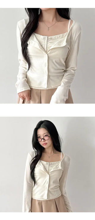 Sleeveless Cardigan Set