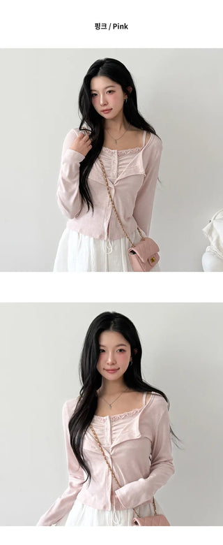 Sleeveless Cardigan Set
