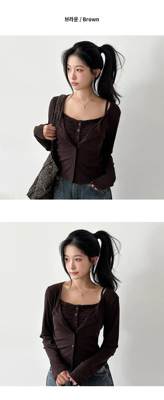 Sleeveless Cardigan Set