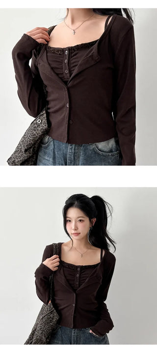 Sleeveless Cardigan Set