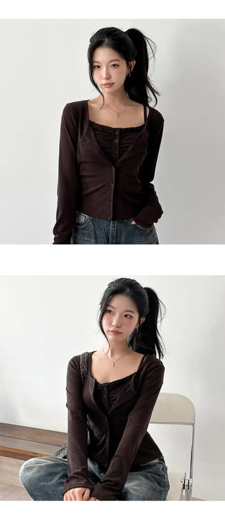 Sleeveless Cardigan Set