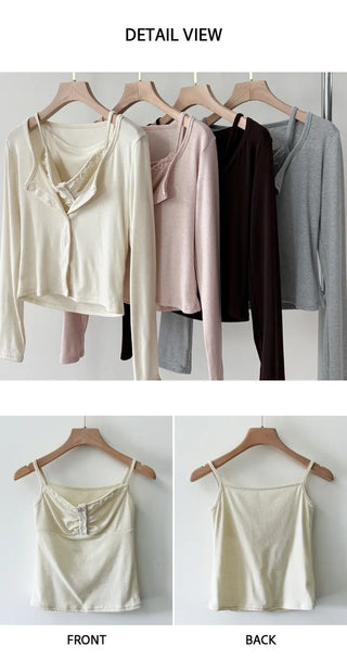 Sleeveless Cardigan Set