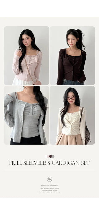 Sleeveless Cardigan Set