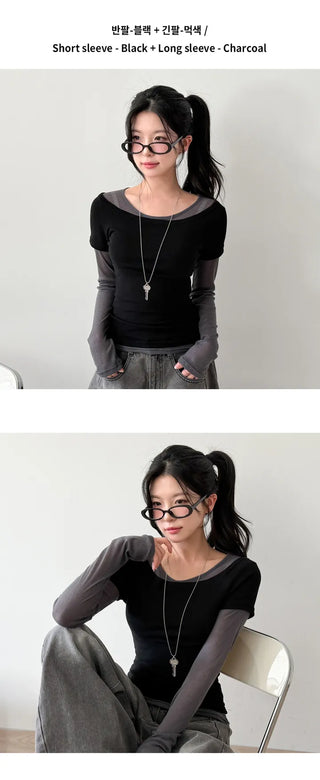 Sheer Long Sleeve Tee