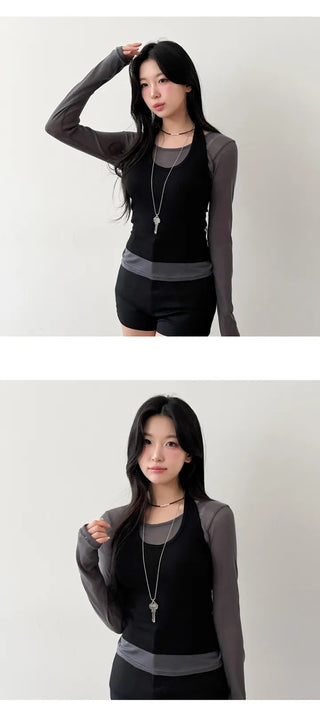 Sheer Long Sleeve Tee